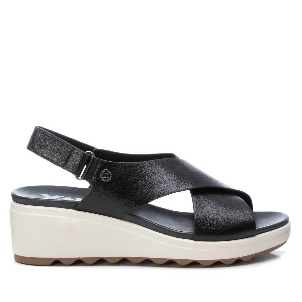 NEW XTI women's wedge sandals in black